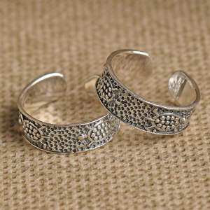NOVAMART Fine 925 Sterling Silver Engagement/Wedding Diamond/Zircon <b>Toe</b> <b>Ring</b> Set Wholesale Export - Product Image 2