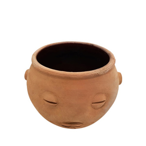 Jarrón redondo de flores hecho de arcilla, jarrones elegantes de último diseño de color Natural y de Terracotta para decoración de jardín e interior personalizada - Product Image 4