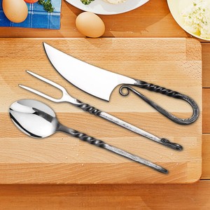 ชุดอุปกรณ์รับประทานอาหารสไตล์ยุคกลางสุดหรู 3 ชิ้น จากโรงงานโดยตรง ผลิตจากเหล็กกล้าไร้สนิมสีเงิน ดีไซน์บิดเกลียวแบบไวกิ้ง ทนทาน เป็นมิตรกับสิ่งแวดล้อม - Product Image 4