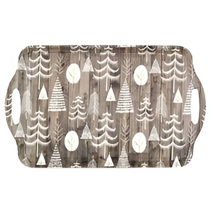 2025 nouveau Design multi-usage métal bois plateaux de service de noël avec poignée pour mariage et décorations de noël cadeaux de noël - Product Image 6