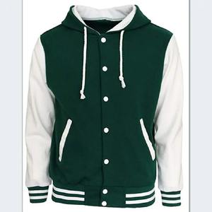 Veste de baseball à manches en cuir de style rue pour hommes veste décontractée tissée d'hiver à design universitaire brodé de chenille personnalisée - Product Image 6