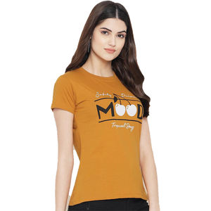 เสื้อยืดคอกลมแขนสั้นสำหรับผู้หญิงผ้าคอตตอน100% ลำลองทรงโอเวอร์ไซส์ XL พิมพ์ลายโลโก้แฟชั่นระบายอากาศได้ตามต้องการสีพื้น - Product Image 1