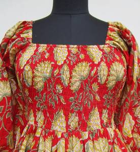 Collection Antique Caftan Tie Dye personnalisé Long printemps demi manches tissu rayonne coupe ample fente latérale bouton de taille naturel - Product Image 3