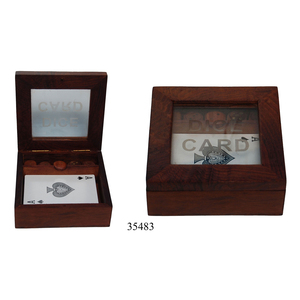 Boîte de rangement de cartes à jouer en bois indien avec nœud marron fabriqué à la main, boîte à cartes à jouer en bois avec incrustation en laiton, nouveauté - Product Image 4