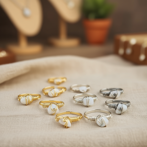 <b>Adjustable</b> Wire Wrap Design Fashion <b>Rings</b> Gold and <b>Silver</b> Plated for Stylish Resale Appel - Product Image 3