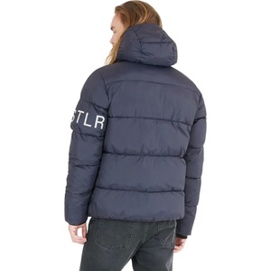 Chaqueta de Plumón para Hombre de Alta Calidad OEM, con Capucha, Cálida para Invierno, Talla Grande, Cierre Completo, Chaqueta de Burbujas, Logotipo Personalizado para Exteriores - Product Image 1