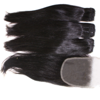 Extensiones de Cabello Humano Vietnamita 100% HD Transparente para Cierres y Paquetes, Liso Natural Yaki, Pelucas Largas y Talla de Gorra Pequeña