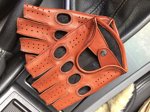 Gants de sport fins à demi-doigts, pour sports de plein air, moto, cyclisme, entraînement en salle de sport, gants en cuir respirants à doigts courts, en provenance du Pakistan - Product Image 3