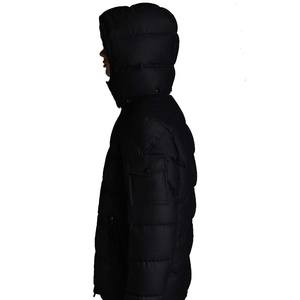 Chaqueta acolchada de invierno, chaqueta acolchada negra con logotipo personalizado, Capucha ajustable, goosdown - Product Image 5