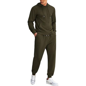 Custom Logo Hoodies <b>Oversized</b> Washed Casual Loose Hoodie and Pant Heavyweigh Men's Sweatshirt and <b>Joggers</b> Tracksuit Set - Product Image 3