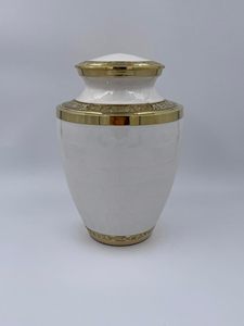 Brass Silver And <b>Cream</b> Tasty Brushstrokes Adult Ashes Cremation Urns Weighted Urn Funeral Memorial - Product Image 3