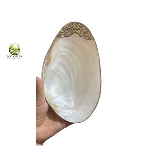 Assiette décorative ovale en nacre, faite à la main, gravée, design oriental, plateau de service pour la table et les cadeaux - Product Image 6