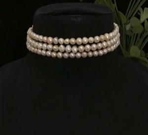 Conjunto de Gargantilla de Perlas Auténticas de Primera Calidad, Estilo Antiguo, para Fiestas, Bodas y Eventos, Colección para Mujeres y Niñas - Product Image 2