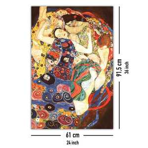 Affiche de style moderne Gustav Klimt, la Vierge sur toile avec cadre noir - Product Image 4