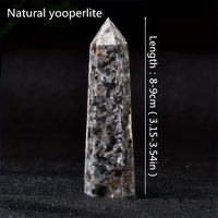 Doğal Yooperlit Ucu UV Reaktif Floresan Kristal El Sanatları Kulesi Turuncu Parlayan Alev Taşı Değneği Yüksek Kaliteli Feng Dekor