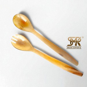 Juego de Utensilios para Ensalada de Cuerno de Búfalo Natural Hecho a Mano, Cubiertos de Cocina de Lujo Sostenibles, Cuchara, Tenedor, Mango Largo, Apto para Lavavajillas - Product Image 6