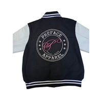2024 hiver Vintage brodé en cuir véritable veste universitaire pour hommes High Street Style College Bomber
