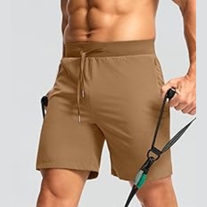 กางเกงกีฬาขาสั้นผู้ชายแห้งเร็วสำหรับฤดูร้อนกางเกงฝึกซ้อมลายพื้นสำหรับใส่วิ่งกลางแจ้งฟิตเนสลำลอง - Product Image 3