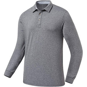 Nueva tendencia estilo Top algodón Casual cómodo resistente transpirable secado rápido Hip Hop manga larga de gran tamaño sólido Polo camiseta - Product Image 3