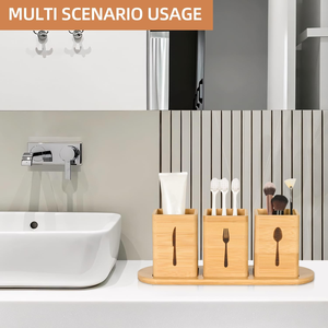 Ustensiles en bambou naturel Caddy pour fêtes Vaisselle Ustensiles de cuisine Produits fabriqués à partir de stratifié de bambou vietnamien Vente en gros - Product Image 3