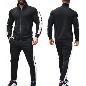 Vente en gros de survêtements de sport élégants en polyester pour hommes, ensemble de survêtements confortables et respirants, logo personnalisé pour l'automne, vêtements de sport de jogging - Product Image 3