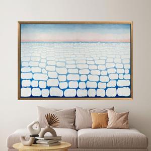 Modern Ice Pattern Printed <b>Canvas</b> - Abstract Winter Landscape Wall Art,1P:Gold <b>Framed</b> - Product Image 1