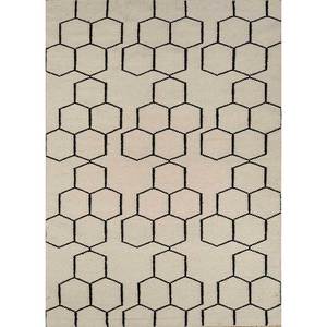 Indusbar Ivory Flat Weaves <b>Wool</b> Rugs Organic Cotton Geometric Jacquard Rectangle Hallway Room Jute Rug-Model Teens' Home - Product Image 1