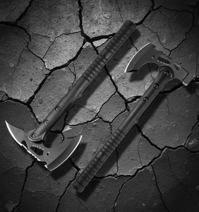 ขวานและขวานตีไม้ใบมีดคู่เหล็กกล้าคาร์บอนสูงอเนกประสงค์ ระดับอุตสาหกรรม พร้อมด้ามจับเหล็ก สำหรับการล่าสัตว์และตั้งแคมป์ - Product Image 2