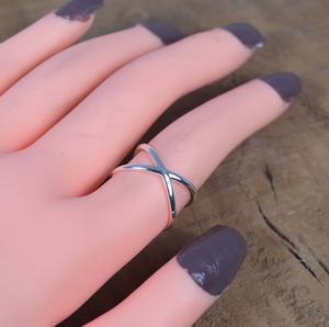 Bague ouverte en argent sterling 925 élégante plaine empilable minimaliste déclaration bague bijoux - Product Image 4