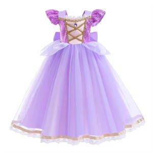 Princess Rapunzel Ball <b>Gown</b> Costume for Girls Luxury Embroidered Flower Girls' Dress for Parties <b>and</b> Special Occasions - Product Image 1