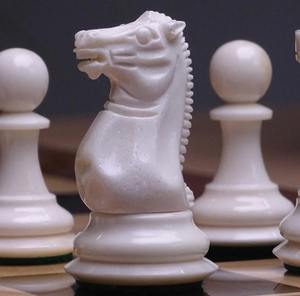 Pièces d'échecs classiques en os, reproduction du modèle Cooke, finition vernie blanche et noire, roi de 3,5 pouces, au meilleur prix - Product Image 5