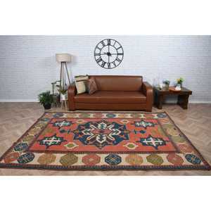 6.6x9.4 ft Rug, Turkish Vintage Rug, <b>Red</b> <b>Wool</b> Rug - Product Image 2
