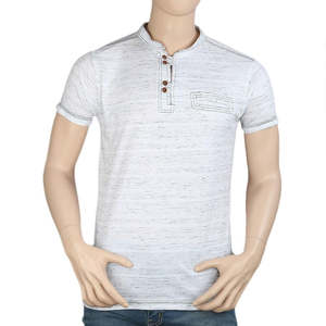 เสื้อยืดคอกลมแขนสั้นผู้ชาย - สีขาว - สีขาว - Product Image 4