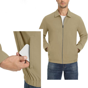 Streetwear de luxe vestes pour hommes toile lourde logo personnalisé coton vierge fermeture éclair homme vestes Vintage respirant travail veste pour homme - Product Image 4
