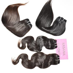 Cuticule alignée en gros indien temple machine double trame vague faisceau vierge couleur naturelle femmes noires extensions de cheveux humains - Product Image 2