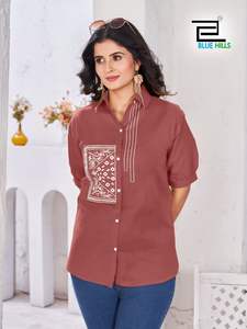Nouvelle Kurti en coton brodé gaufré exclusif Maruti Fashion pour femme, prêt-à-porter, décontracté, pour le bureau, style indien pakistanais - Product Image 4