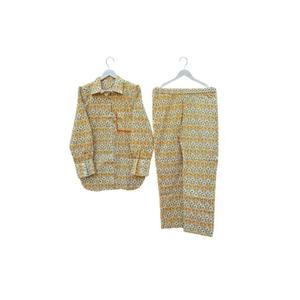 Indian Handmade <b>Block</b> Printed Women's Pajama Set Modern Fit Beach Lounge and <b>Yoga</b> Dress with Lace Decoration Pockets Washable - Product Image 2