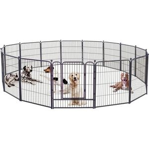 Parc grande barrière en métal chien chenil animal cage couverture pour course en plein air maison porte de protection amovible formation comportement des animaux de compagnie - Product Image 5