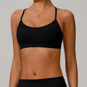 Soutien-gorge de sport respirant à maintien élevé personnalisé pour femme, idéal pour le yoga et les activités sportives, confortable, avec logo frontal, vente en gros - Product Image 1