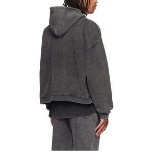 Sweat à capuche pour homme 100% coton coupe classique, broderie 3D, impression numérique, délavé à l'acide, teint uni, vintage, imperméable, automne - Product Image 5