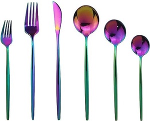 Meilleure vente en gros couverts modernes en acier inoxydable couverts multicolores à long manche rond pour la maison hôtel table à manger - Product Image 2