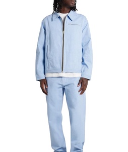 Vestes de travail en denim personnalisées de haute qualité, vestes de travail décontractées d'hiver respirantes pour hommes, veste de course en toile, veste de baseball pour hommes - Product Image 3