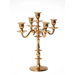 Candelabre Shah Gold Métallique Classique Élégant à Cinq Bras, Fait Main, Grand Format, pour Centres de Table Maison et Mariage, avec Taille Personnalisable - Product Image 3