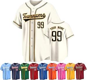 Camisetas de béisbol con sublimación de tinte completo de alta calidad del fabricante OEM, camisetas cosidas en blanco - Product Image 5