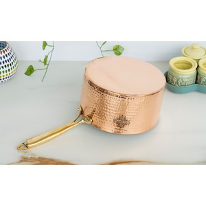 IndianArtVilla Laiton Martelé Design Long Manche Sauce Pan Tin Doublure pour la Cuisine et le Service-Maison Hôtel & Restaurant Utilisation - Product Image 5