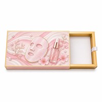 Boîte en carton rose doré pour cosmétiques, emballage cadeau pour sérum, crème, masque facial