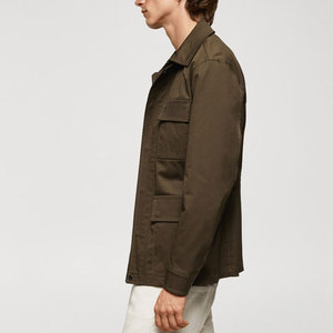 2024 Premium Custom Wholesale <b>Men's</b> Cotton Canvas <b>Jackets</b> High Quality Outdoor Street Wear Breathable Quick Dry Front Low MOQ - Product Image 5