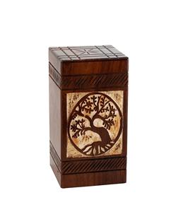 Urnes antiques en bois d'arbre de vie pour les cendres humaines Urne de crémation adulte en palissandre pour les cendres (palissandre 250 pouces cubes) - Product Image 1