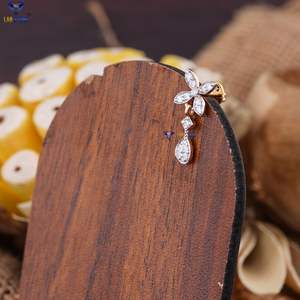 Labstone Starshine 0.223 TDW Boucle d'oreille en or rose avec diamant taillé 14k plaqué or EF-VS couleur Style religieux Diamant étincelant - Product Image 3