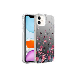 Étui rigide de luxe Netzy à motif floral pour iPhone 11, 11 Pro, 8 Plus, 13 Pro Max - Compatible avec les coques de téléphone portable SAFSA Silver - Product Image 1